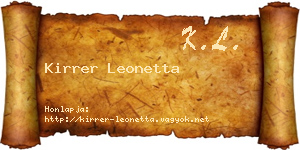 Kirrer Leonetta névjegykártya